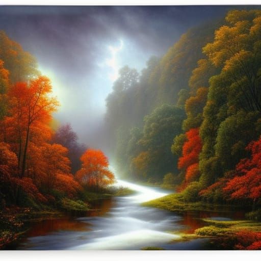 Autumn River - AI Generated Artwork - NightCafe Creator