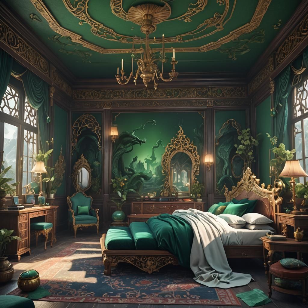 Jade guest bedroom