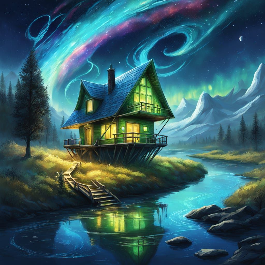 Fantasy House Shaped Like Pencil by Cosmic River