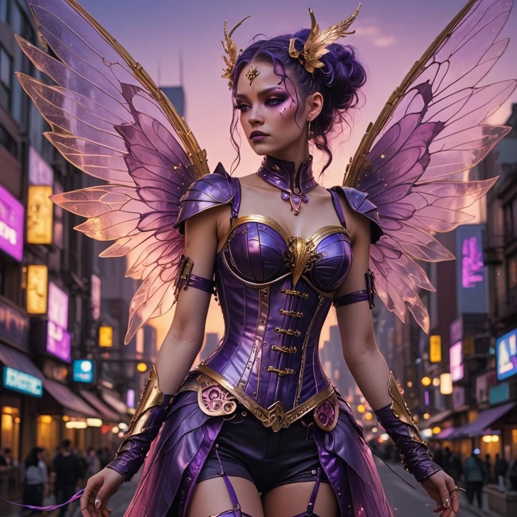 Cyberpunk Faerie at Sunset