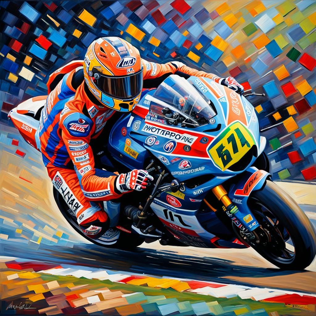 MotoGP action shot - AI Generated Artwork - NightCafe Creator