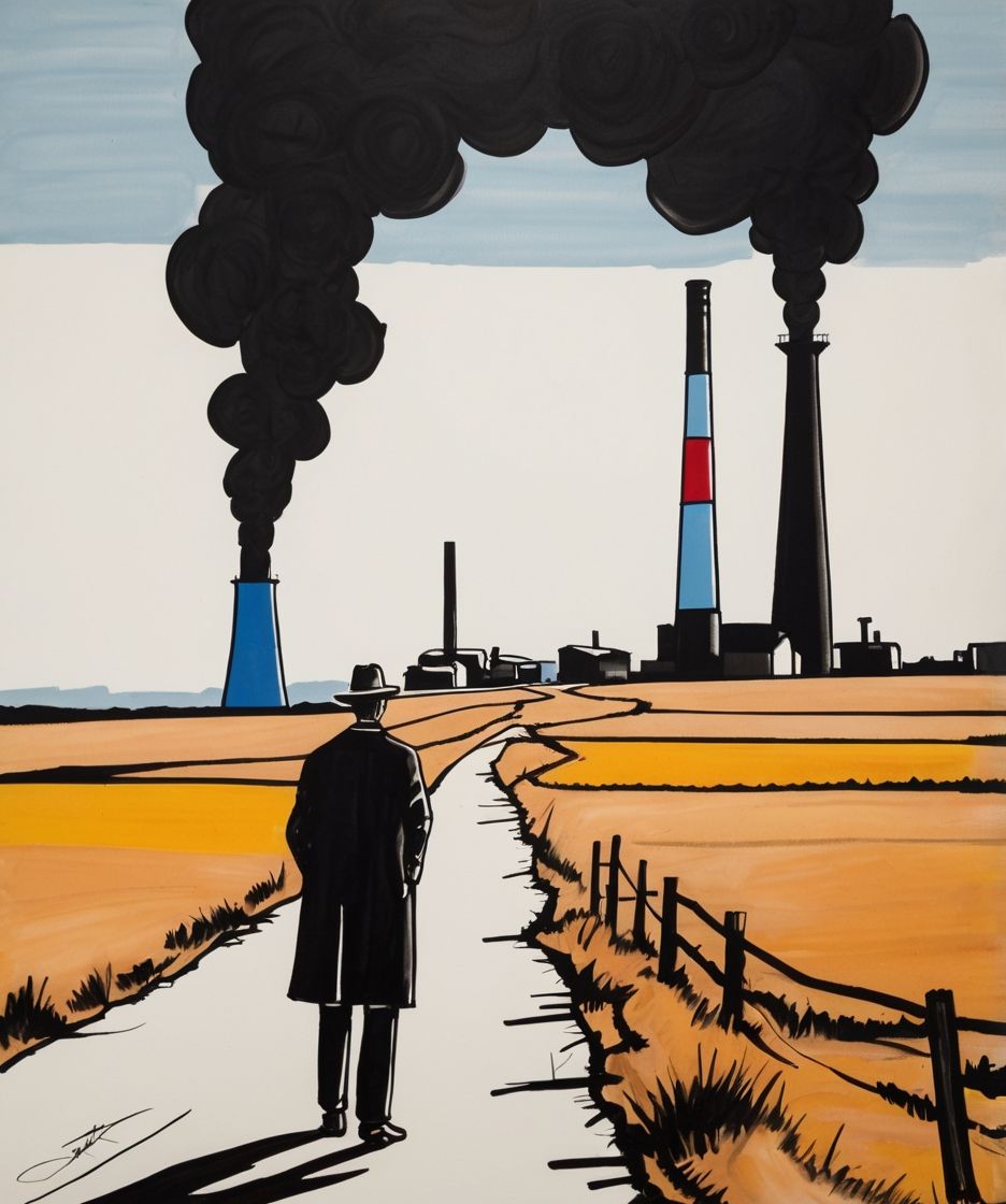 Man and Smokestacks