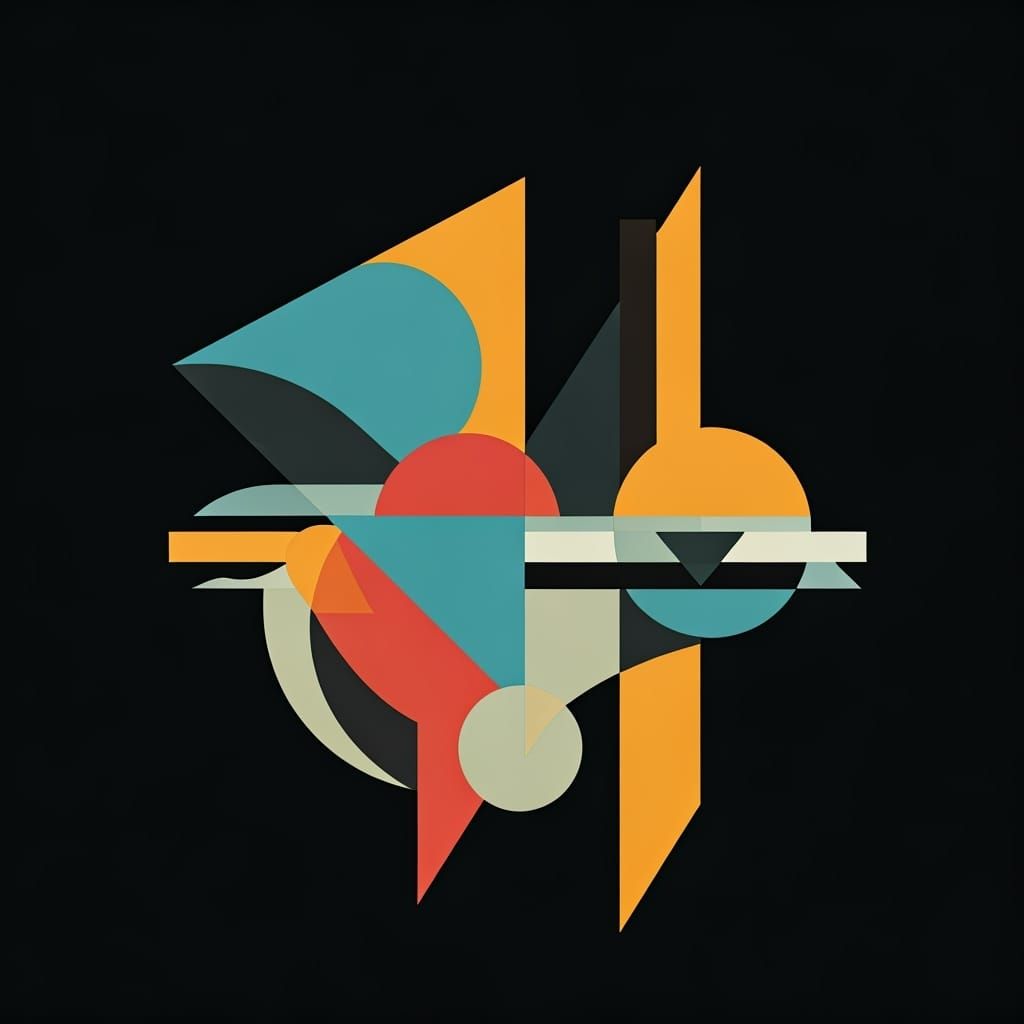 Abstract Geometric Art in Cubist Style