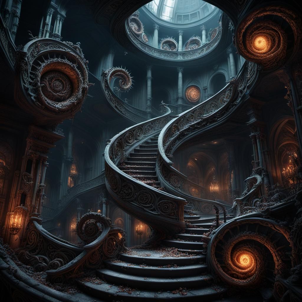 Stairs of Evil 5 - AI Generated Artwork - NightCafe Creator