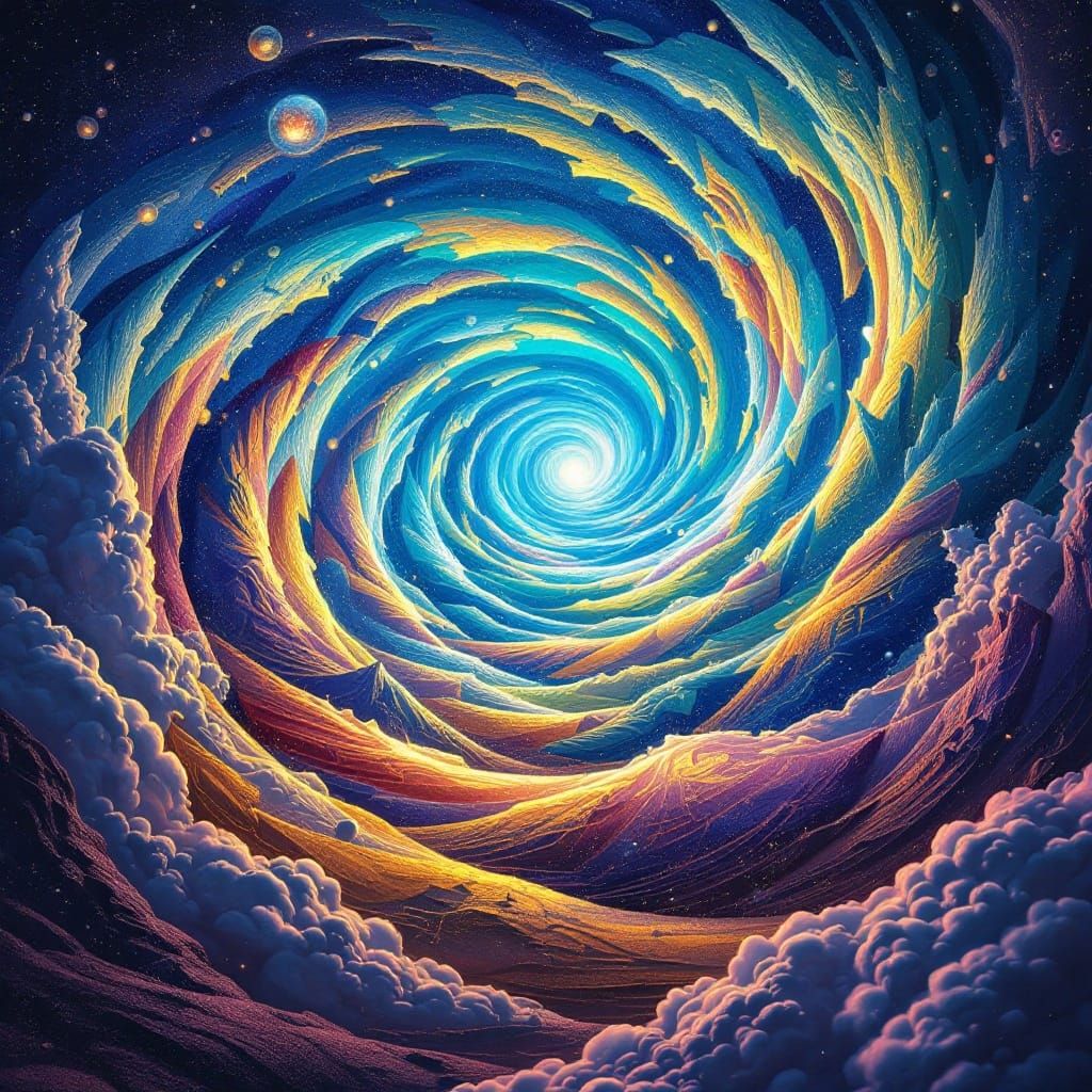 Mesmerizing Iridescent Vortex: Optical Illusion Art