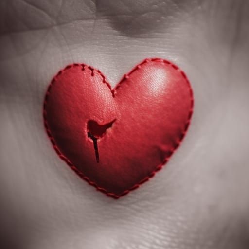 bleeding heart scar on hand
