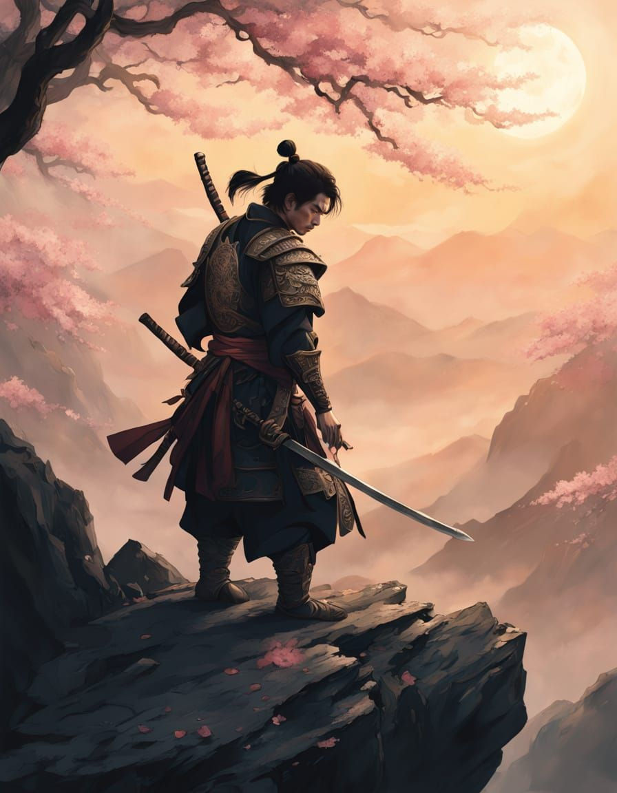 Samurai and cherry blossoms