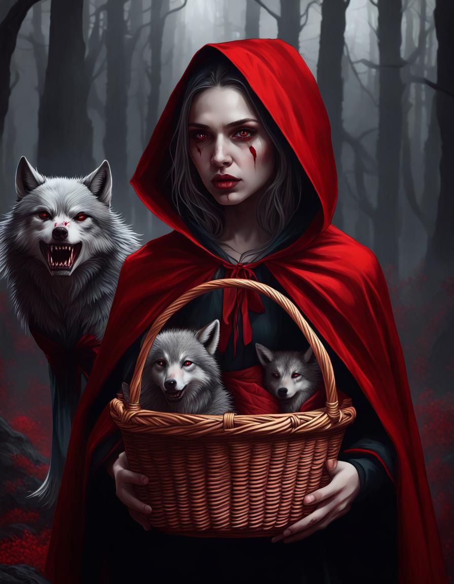 Little Red Riding Hood with wolves