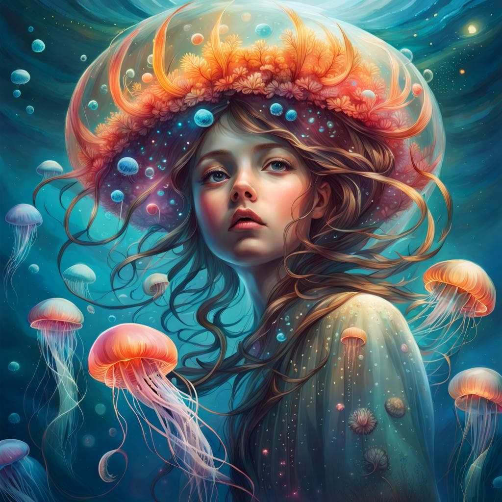 jelly fish girl Zelaxy_art - Illustrations ART street