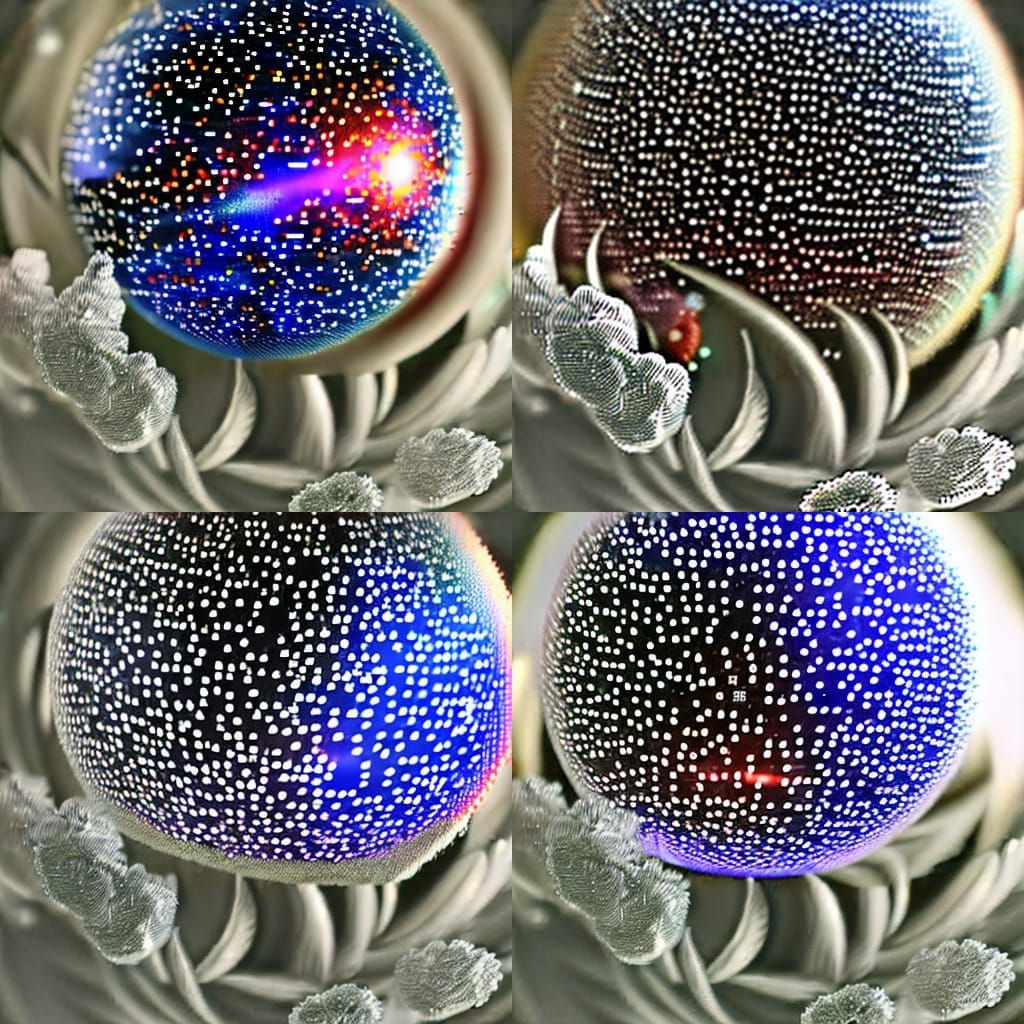 meteor shower inside a sphere cosmic beautiful hyperdetailed...