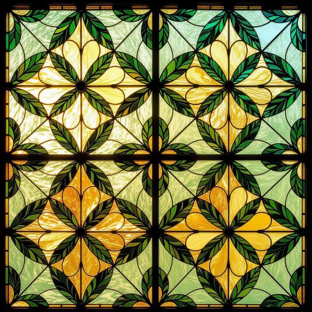 A set of leaves woven through repeating triangles.  by @Addycakes Linden-Urquhart