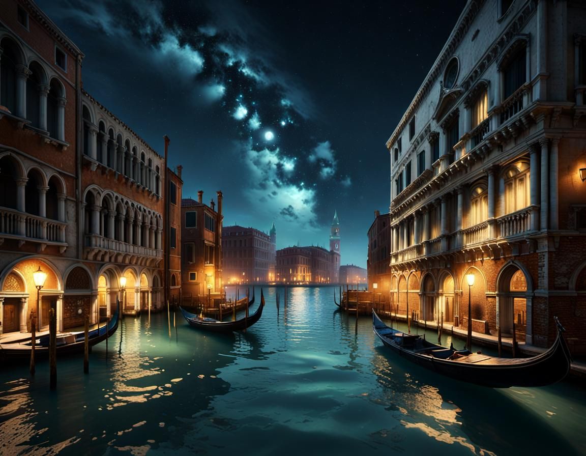 Venice nighttime  by @Marlu