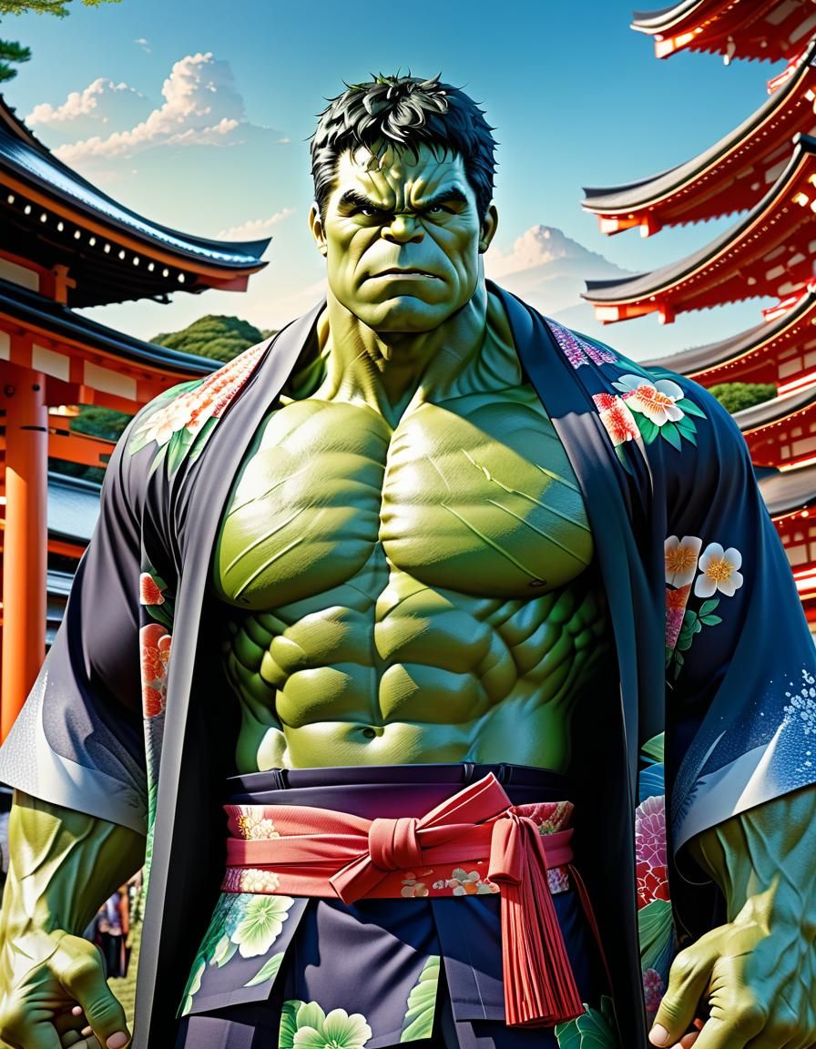 The Hulk Vacationing in Kyoto, Japan.  by @BlakeRaven