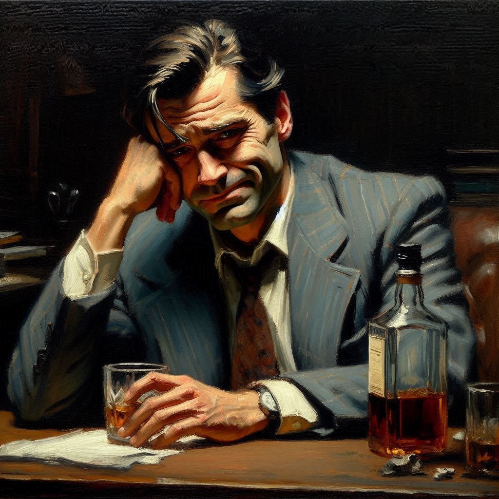 " Don't worry. I (hic) drink better when I'm thinking."