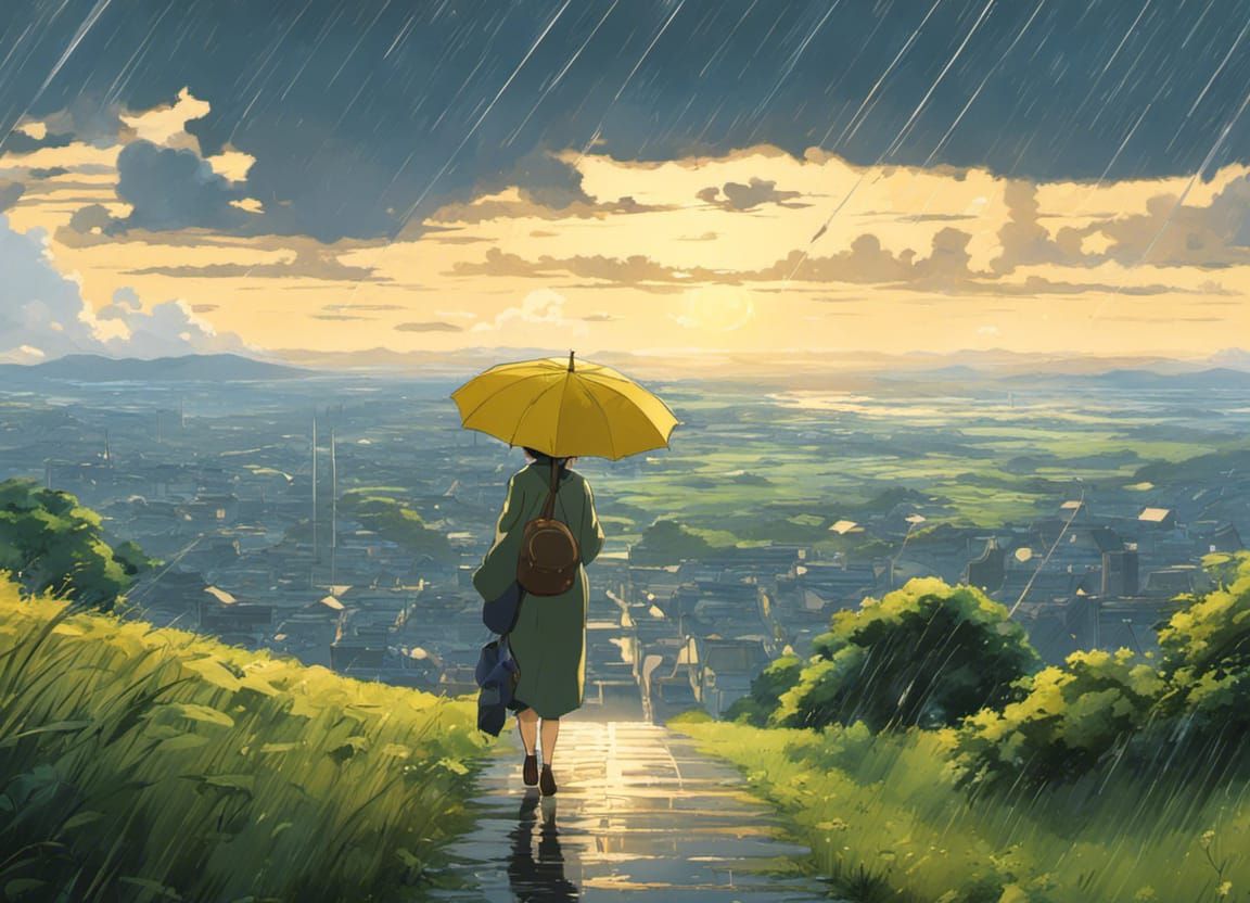 Walking On A Rainy Day