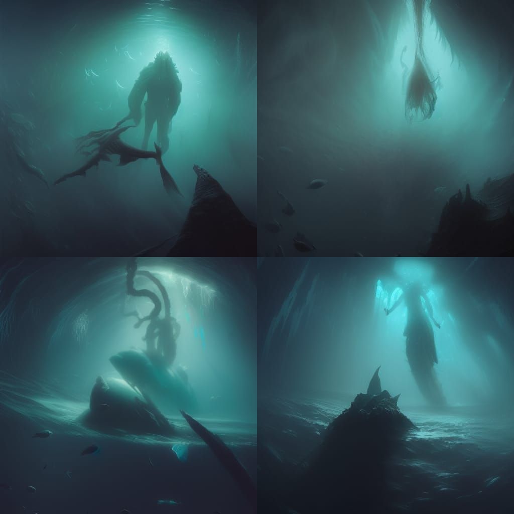 Deep into the abyss. Ocean life . Sea creatures wonderful ex...