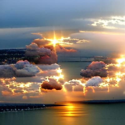 Sunset over the bay