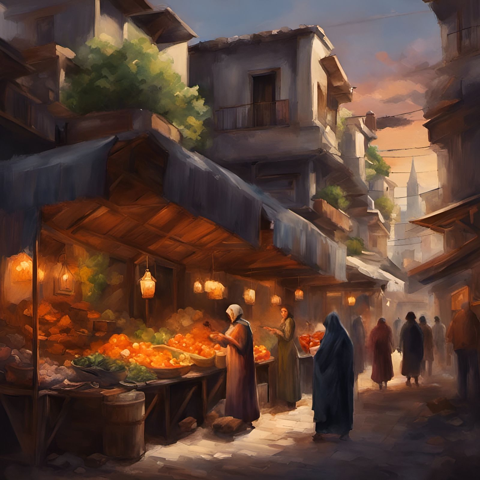 Damascus Street Market AI Generated Artwork NightCafe Creator