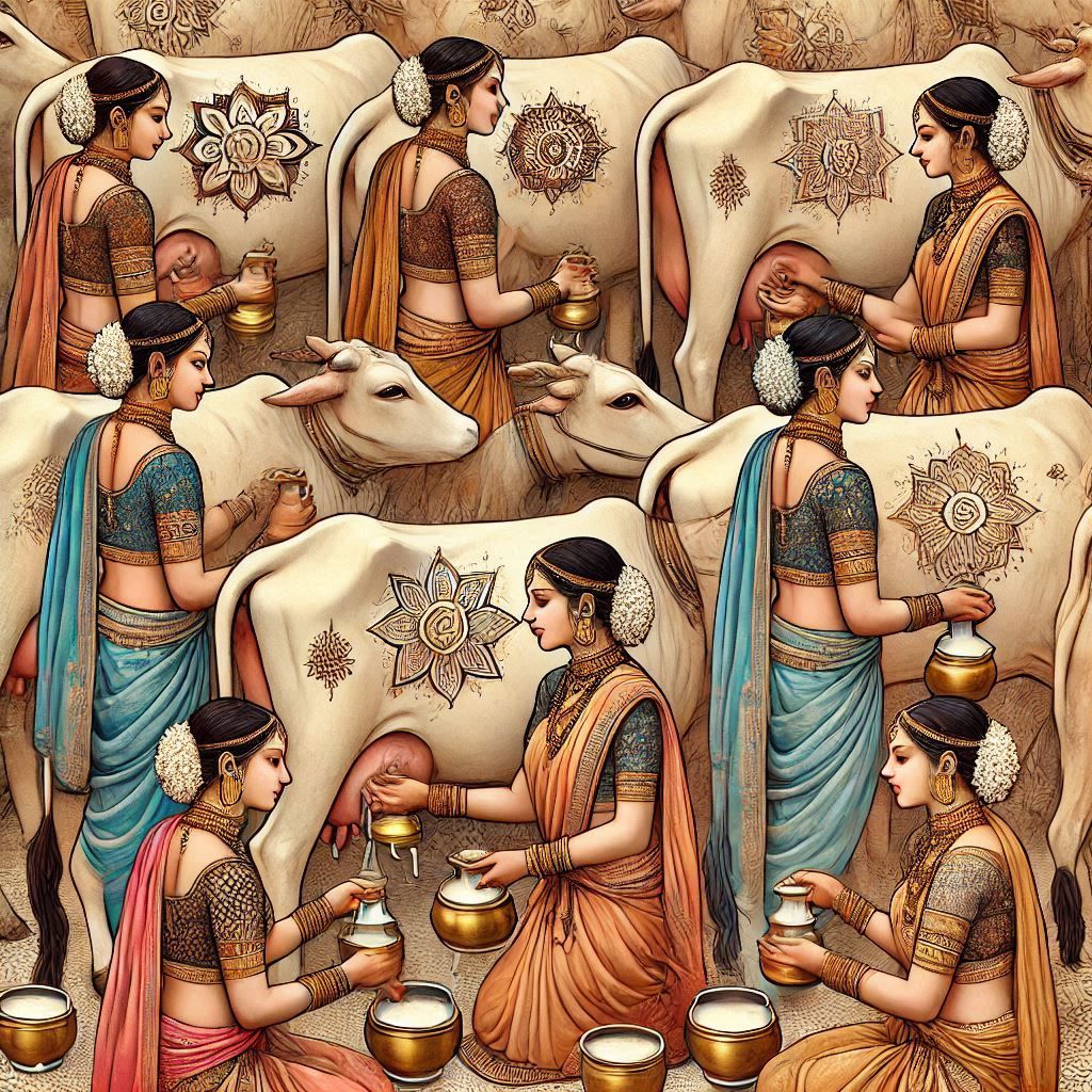 Eight maids a milking