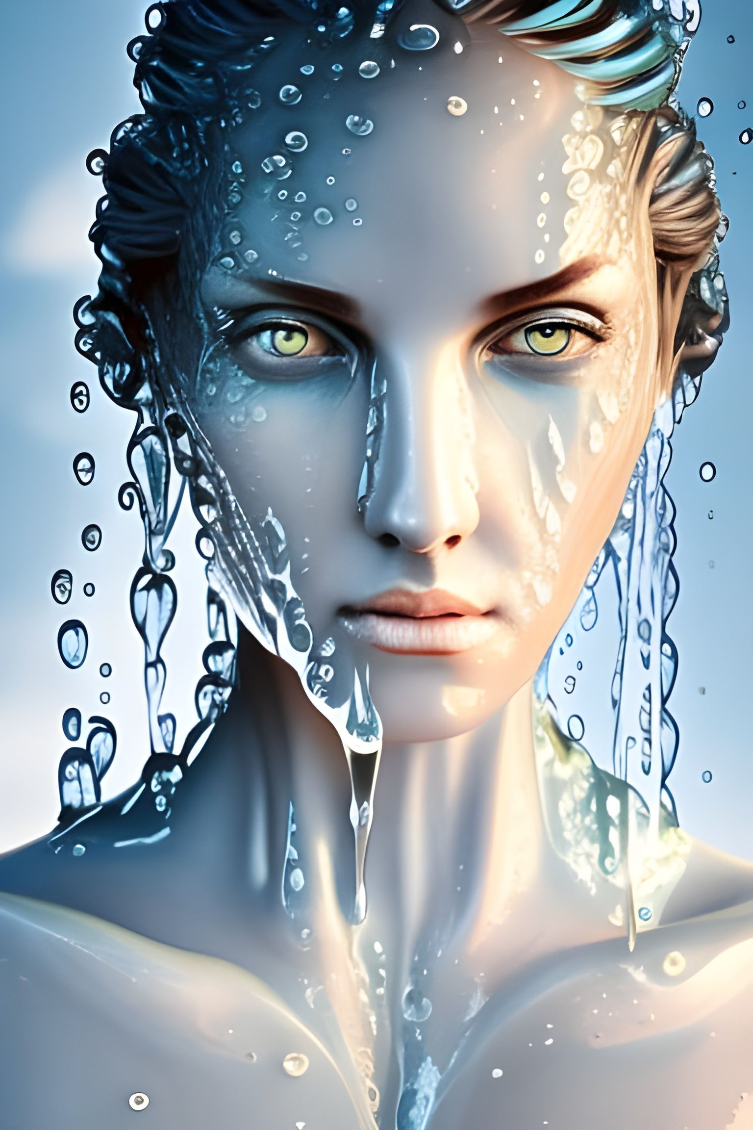 water on face AI Generated Artwork NightCafe Creator