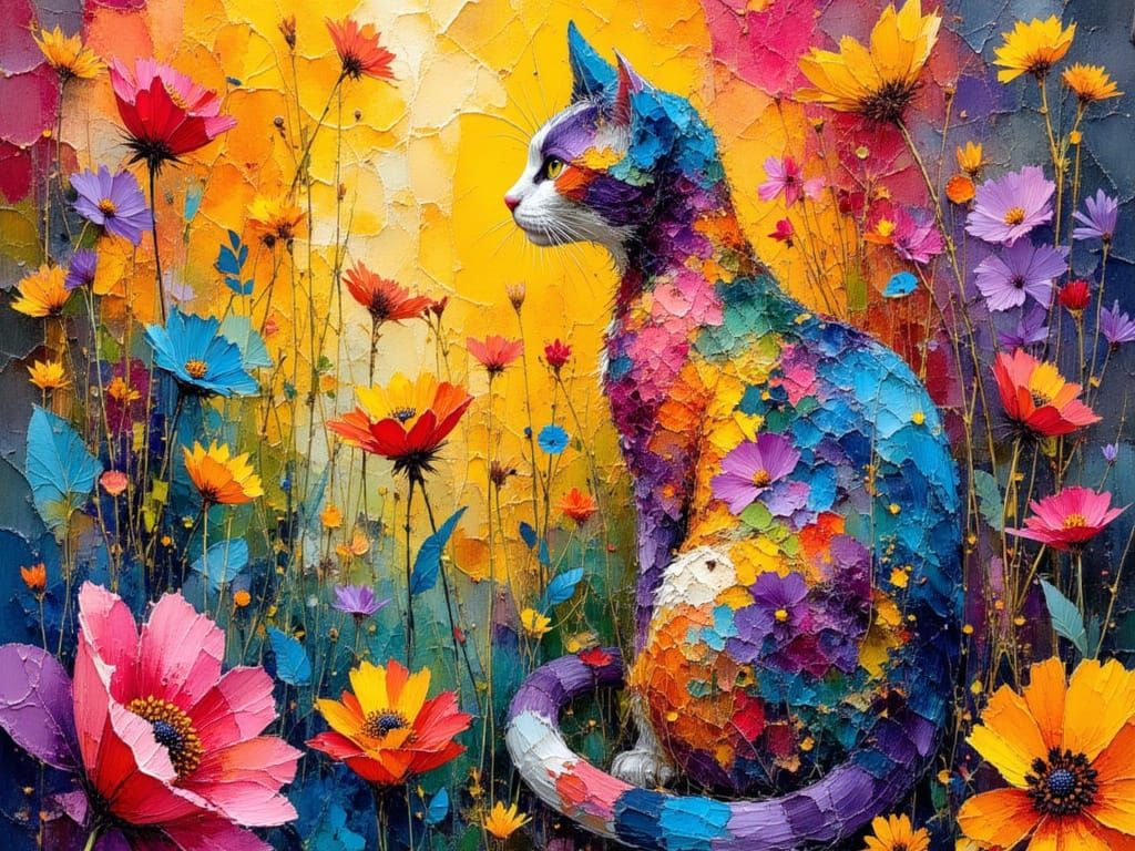 colorful cat  by @Sasha