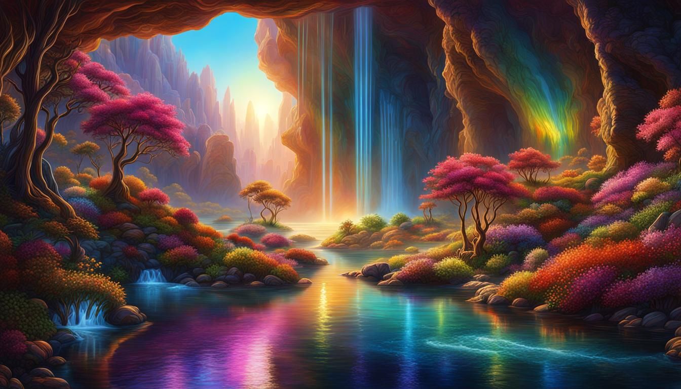 Ethereal Misty Waterfall - AI Generated Artwork - NightCafe Creator