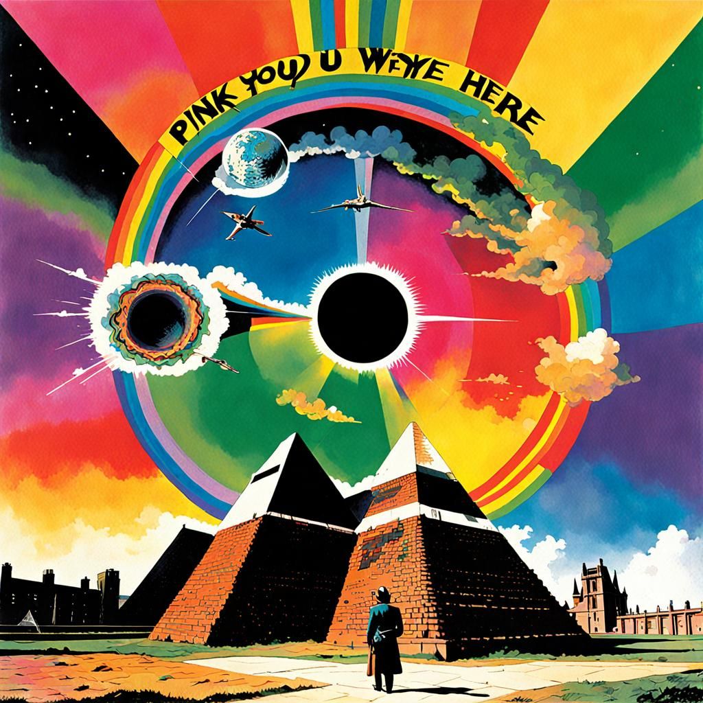 Psychedelic explosion around the cover of Pink Floyd's album...