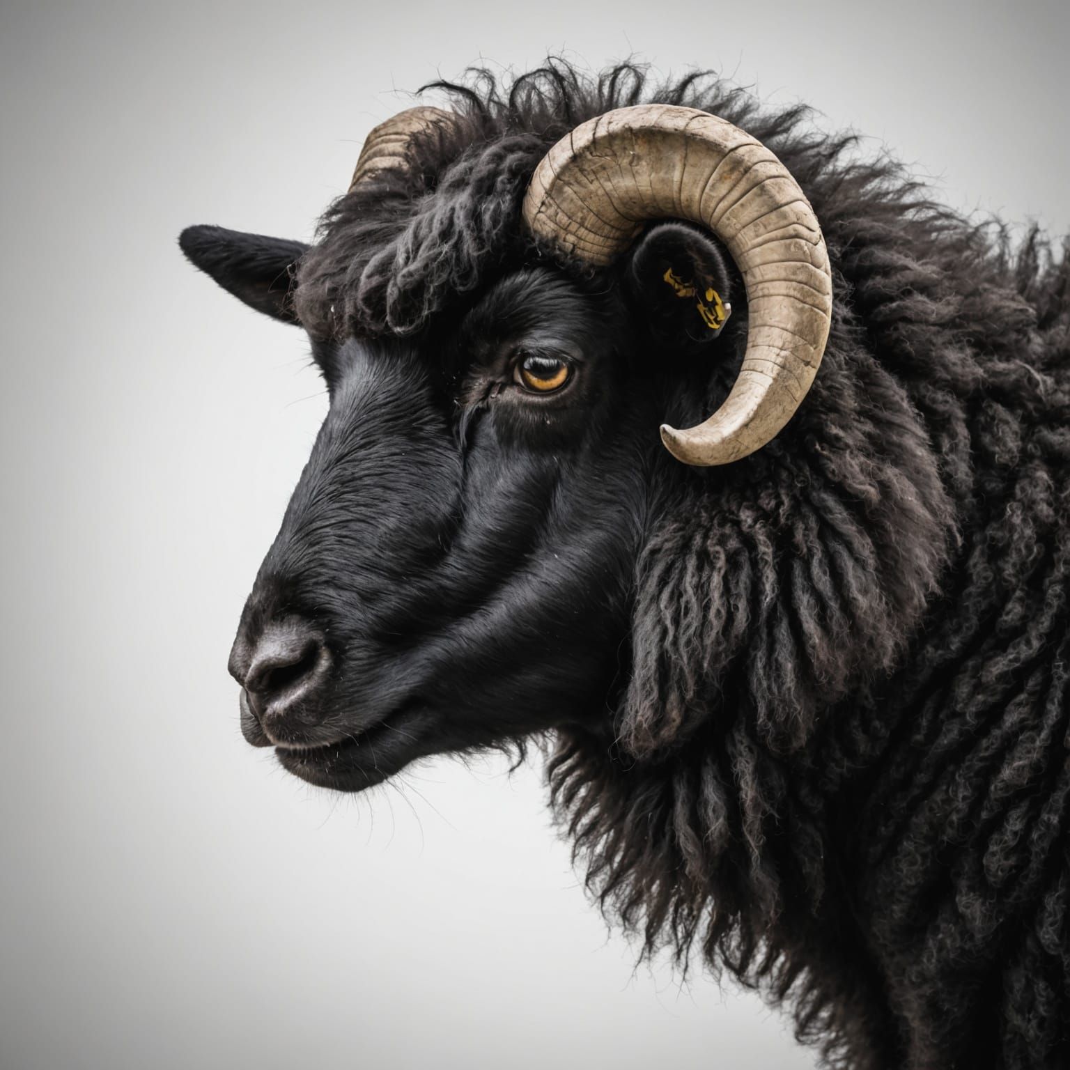 head Profile of a black sheep.
vignette