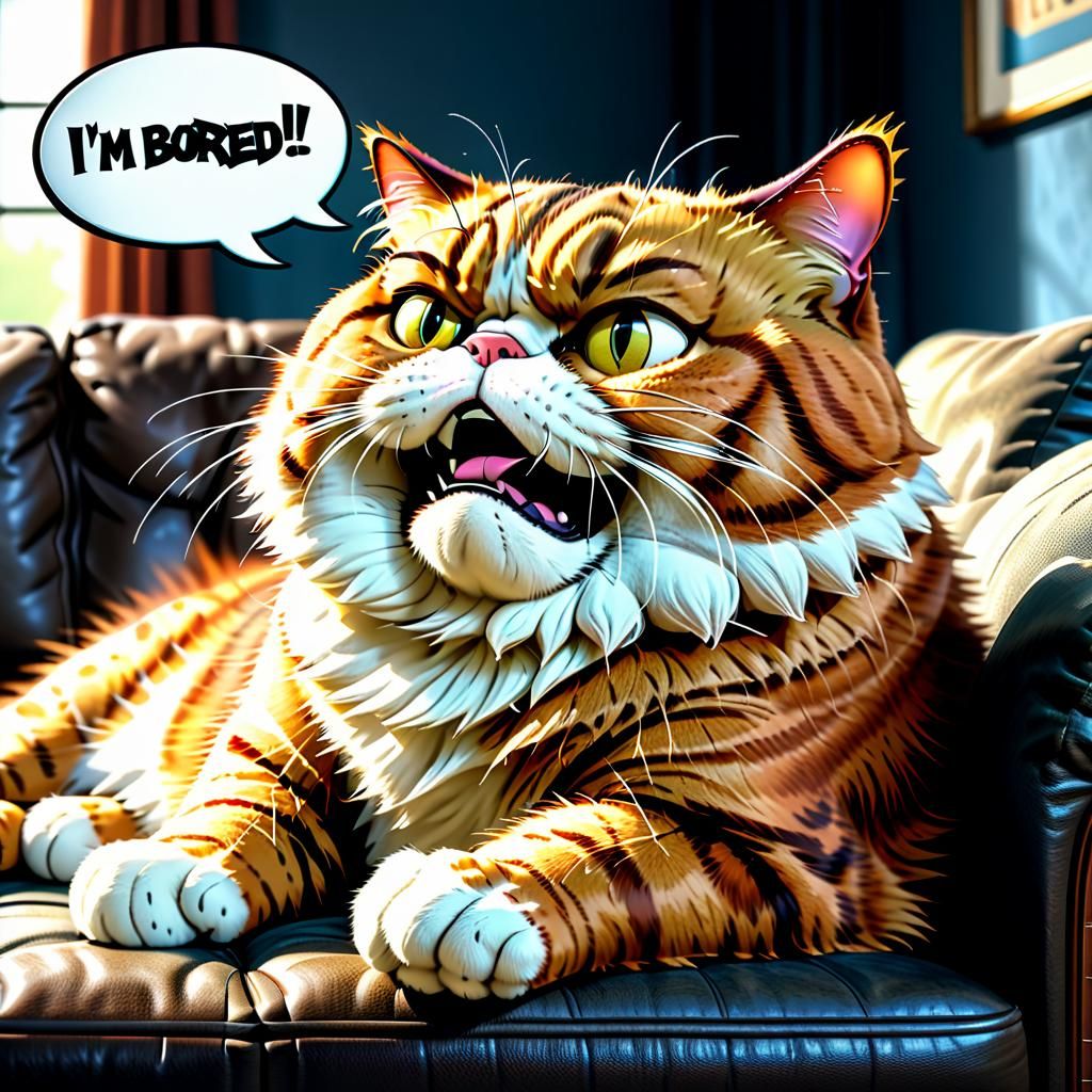 Grumpy bored cat  by @Rethy