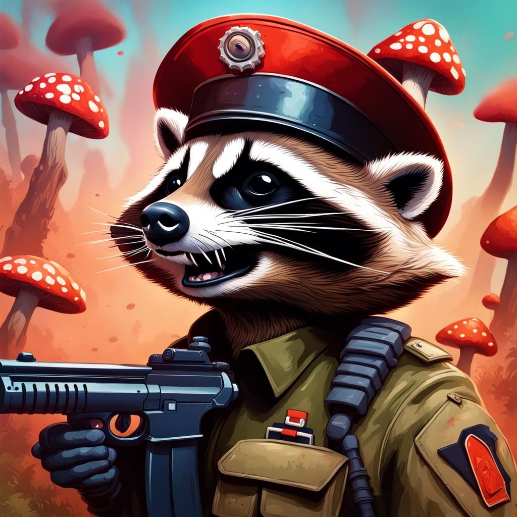 raccoon soldier AI Generated Artwork NightCafe Creator