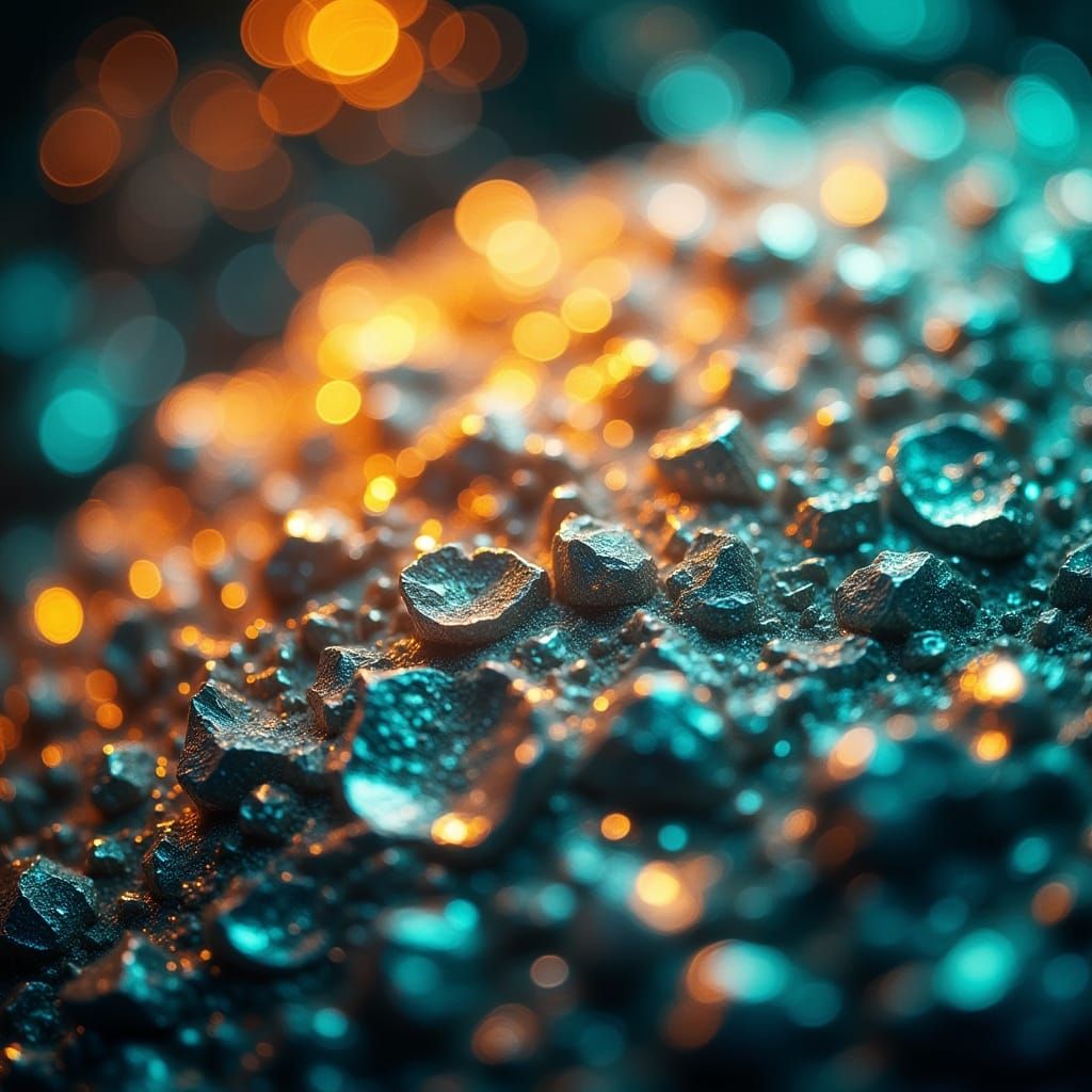 Hyperrealistic Object in Shifting Amber to Cyan Light