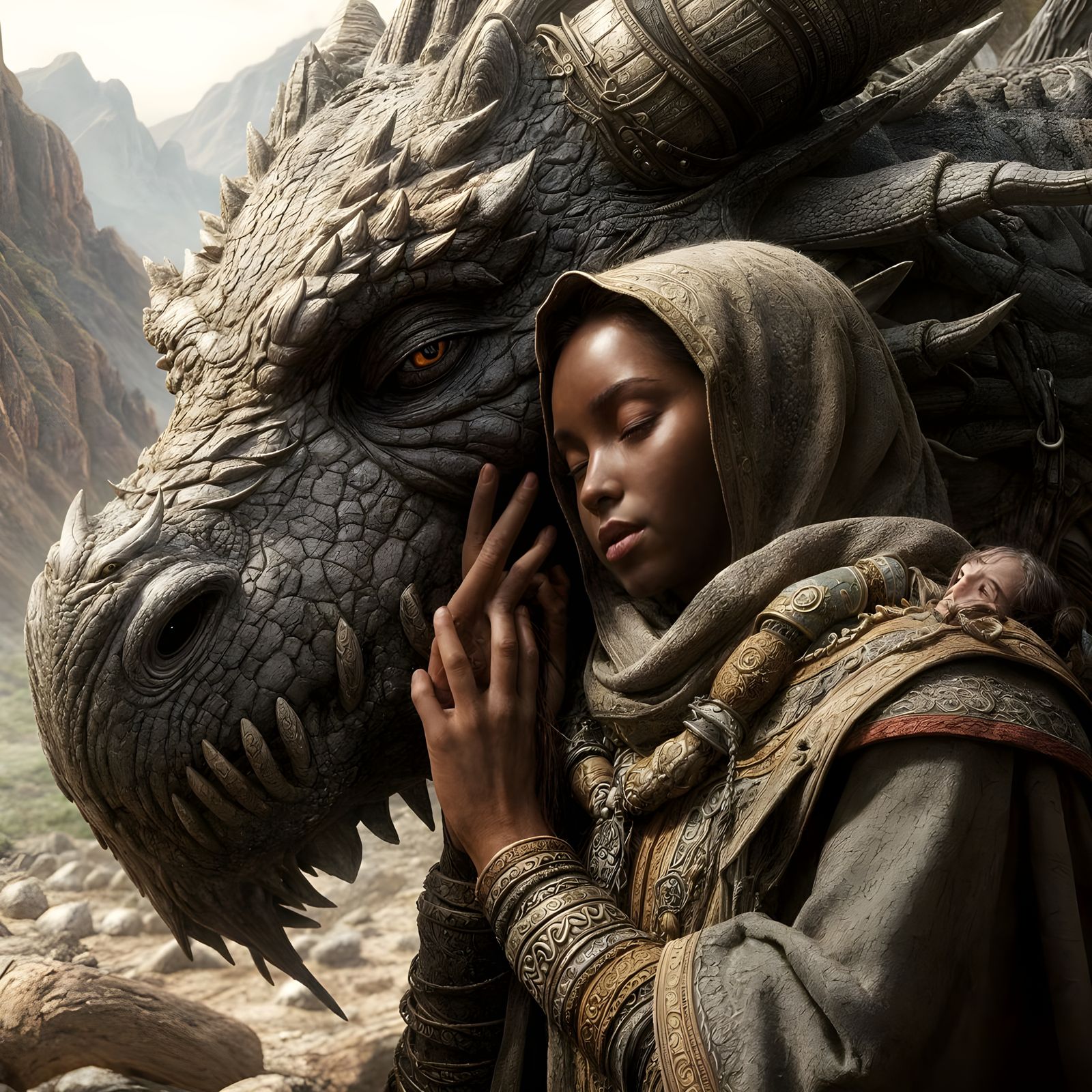 Girl and dragon