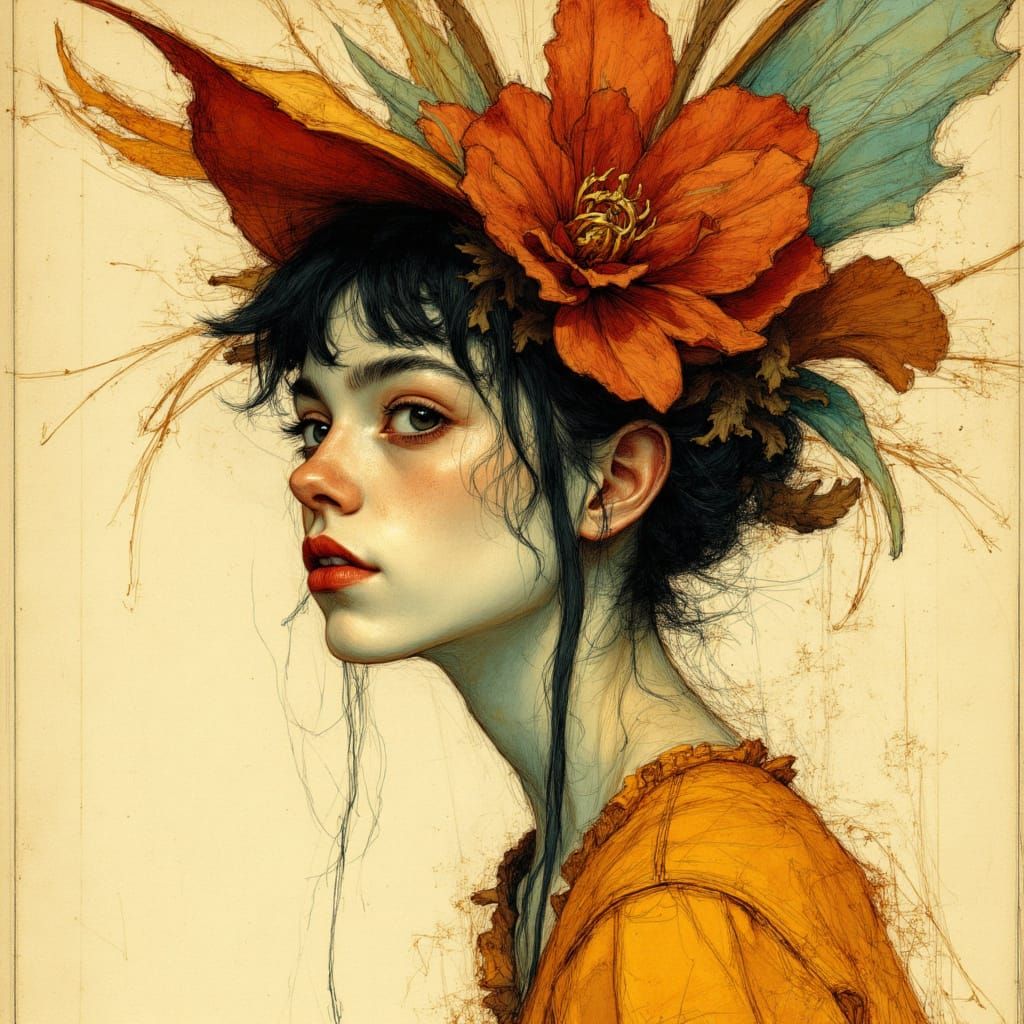 <lora:LSR - 1:1.0> Richard Burlet characterful otherworldly faerie, smiling face, mixed media, Kimitake Yoshioka Eric Lacombe, Jean Baptiste...