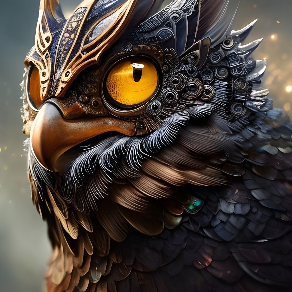 Steampunk owl  by @Cilia