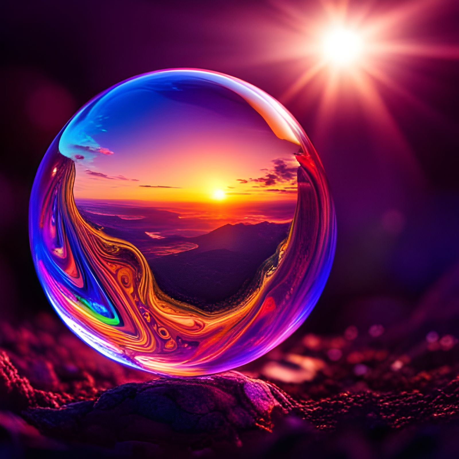 Sunset Bubble Portal  by @robinnjensen