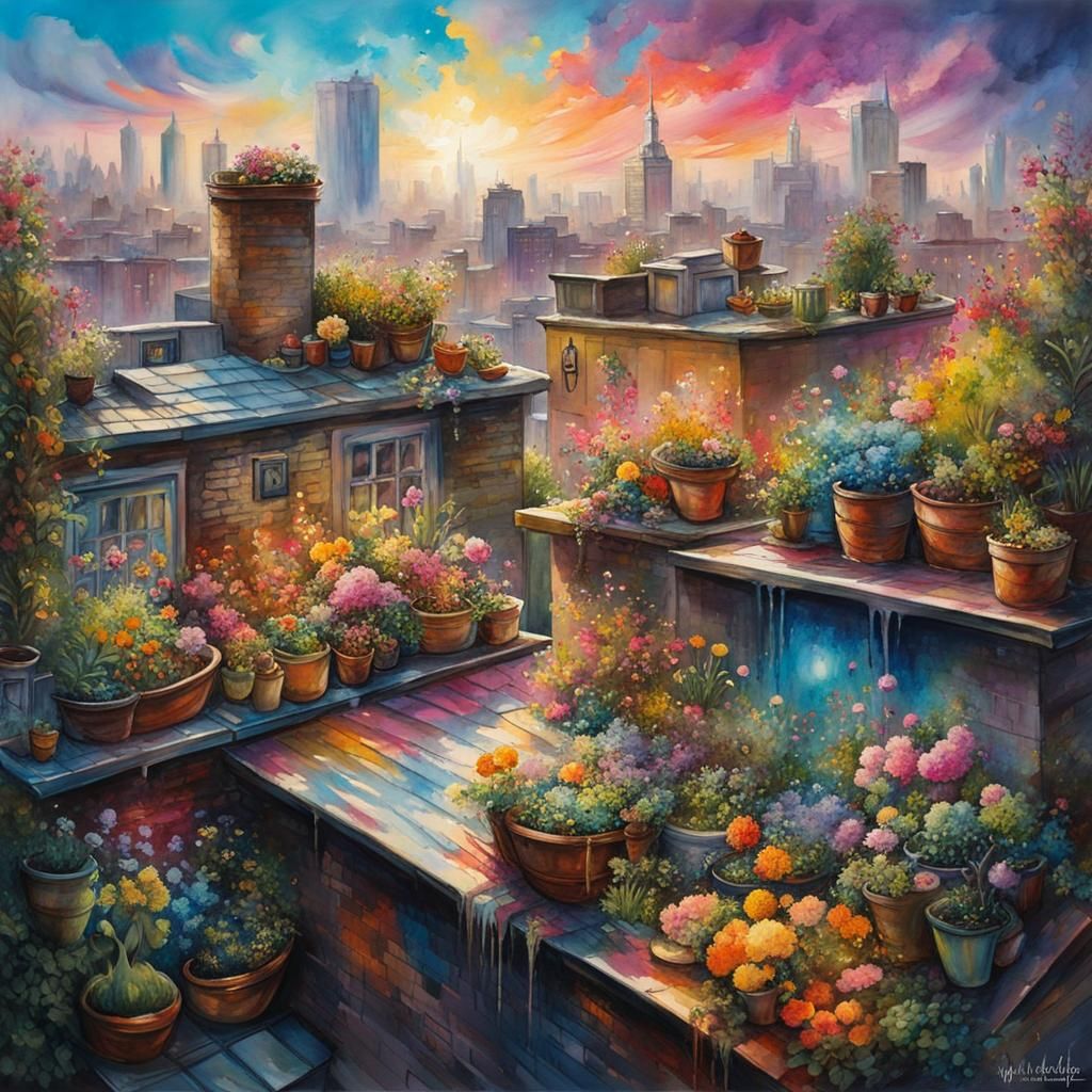 Beautiful rooftop garden filled with love...  by @David Cameron Law