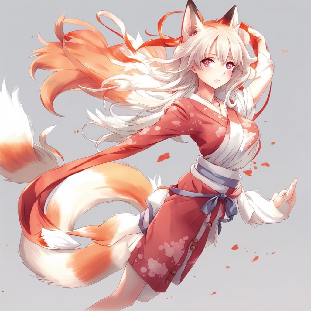 Anime shoujo anime kitsune - AI Generated Artwork - NightCafe Creator