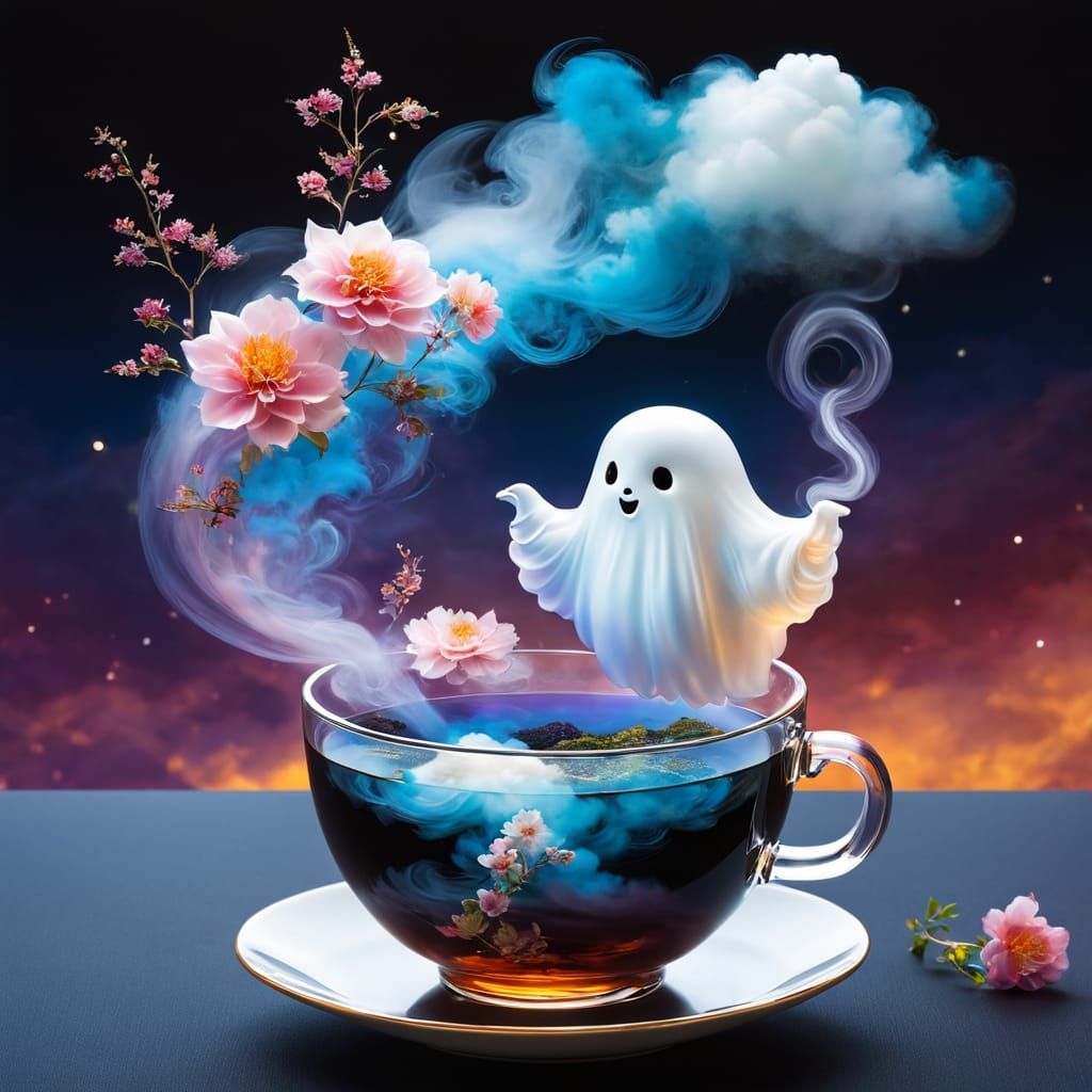the ghost and the japanese Tea cup