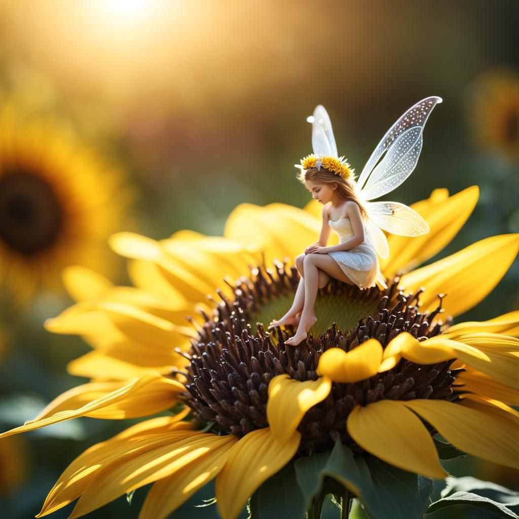 Sunflower fairy  by @Namelesstoon