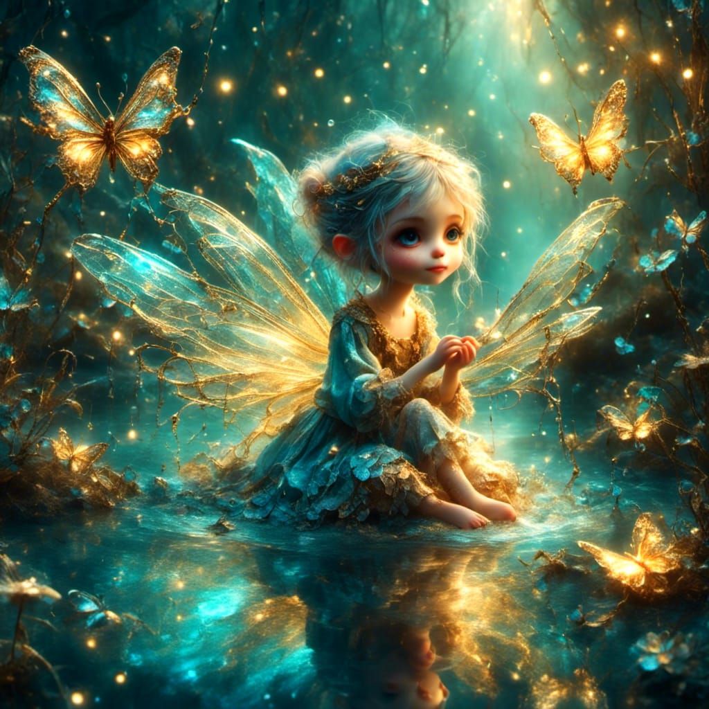 <lora:NC Hyperreal:1.0> <lora:Enchanted Realms:1.0> <lora:Pixies:1.0> beautiful tiny magical pixie sprinkling stardust with a magic wand fly...