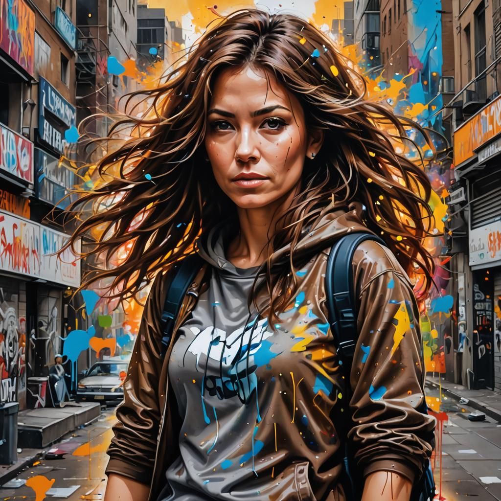 woman 38 years old, brown unruly hair to the shoulders, not ...