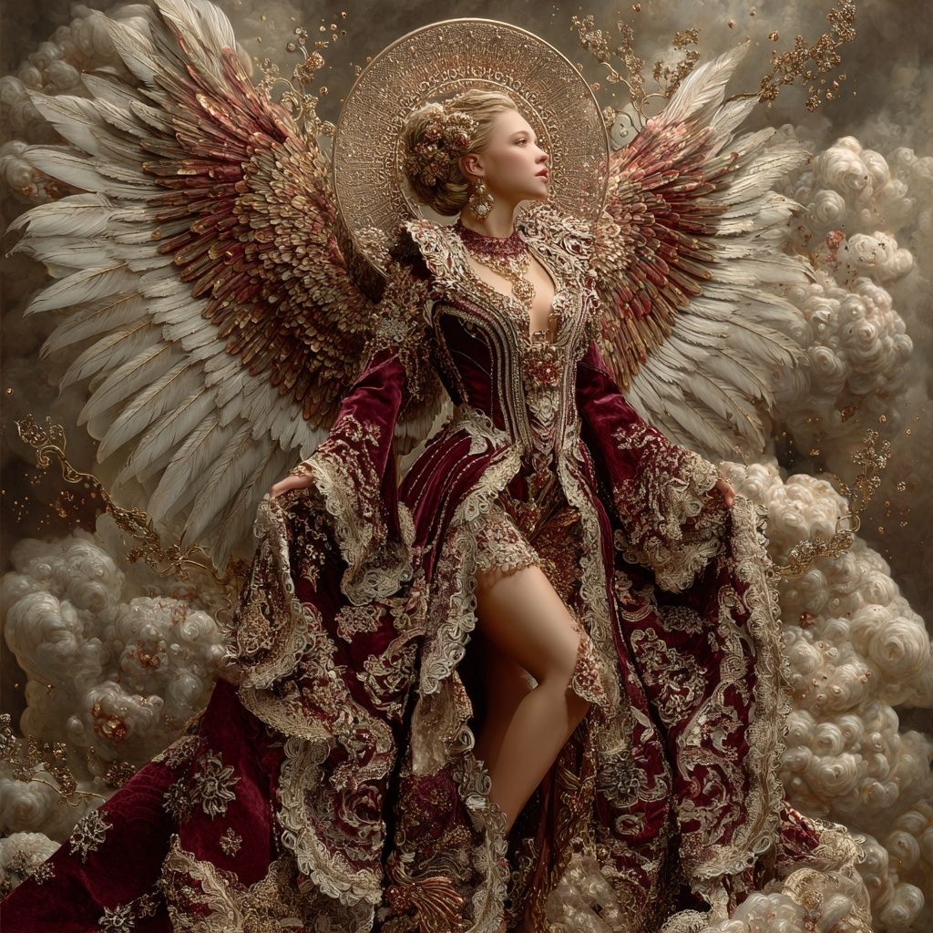 The Roseborn Seraph of the Cosmic Veil  by @Kata Lianna Tanaii