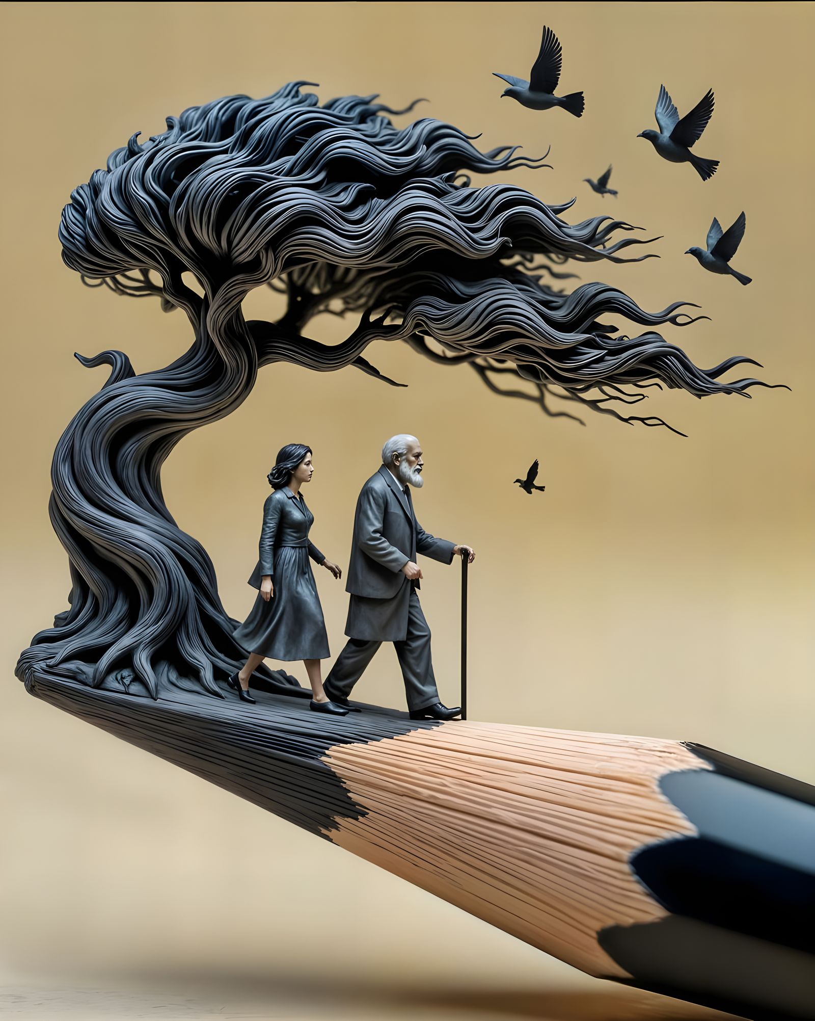 Pencil Metamorphis  by @Floe Joe 