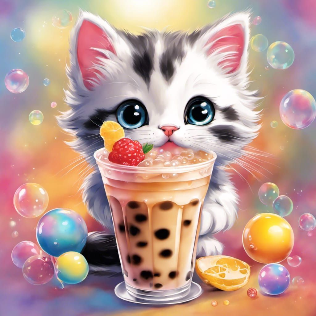 Kawaii Kitty Boba Bonanza  by @MoogleMeg 