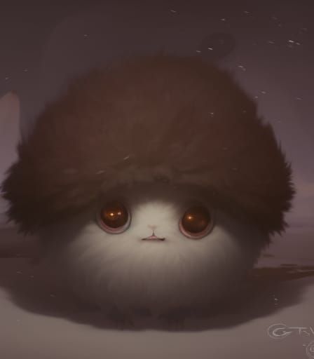 Cute fluffy round monsters with big eyes , hyperdetailed con...