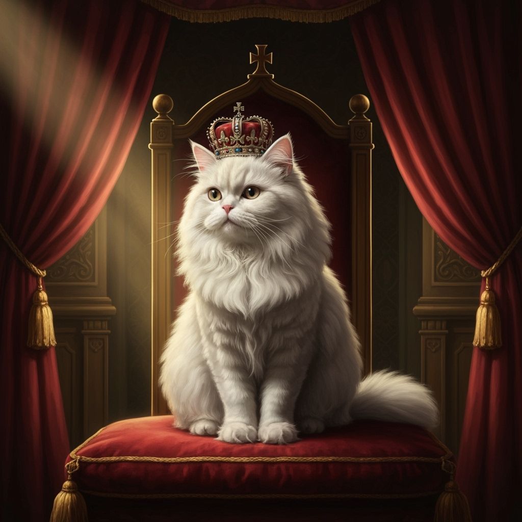 Regal Persian Cat Portrait in Renaissance Style