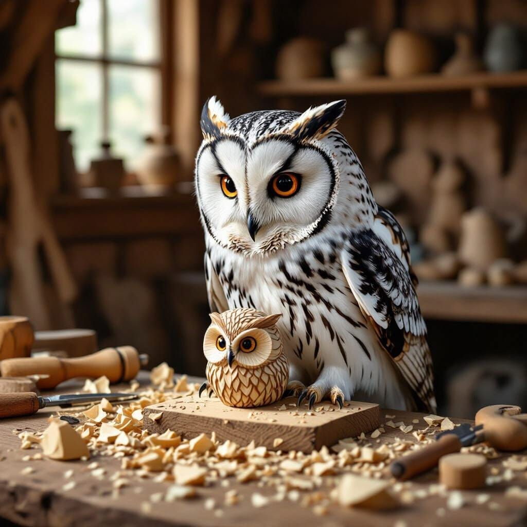 Owl wood carving hobby 