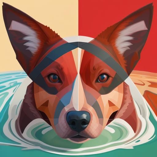 red Australian cattle dog face
