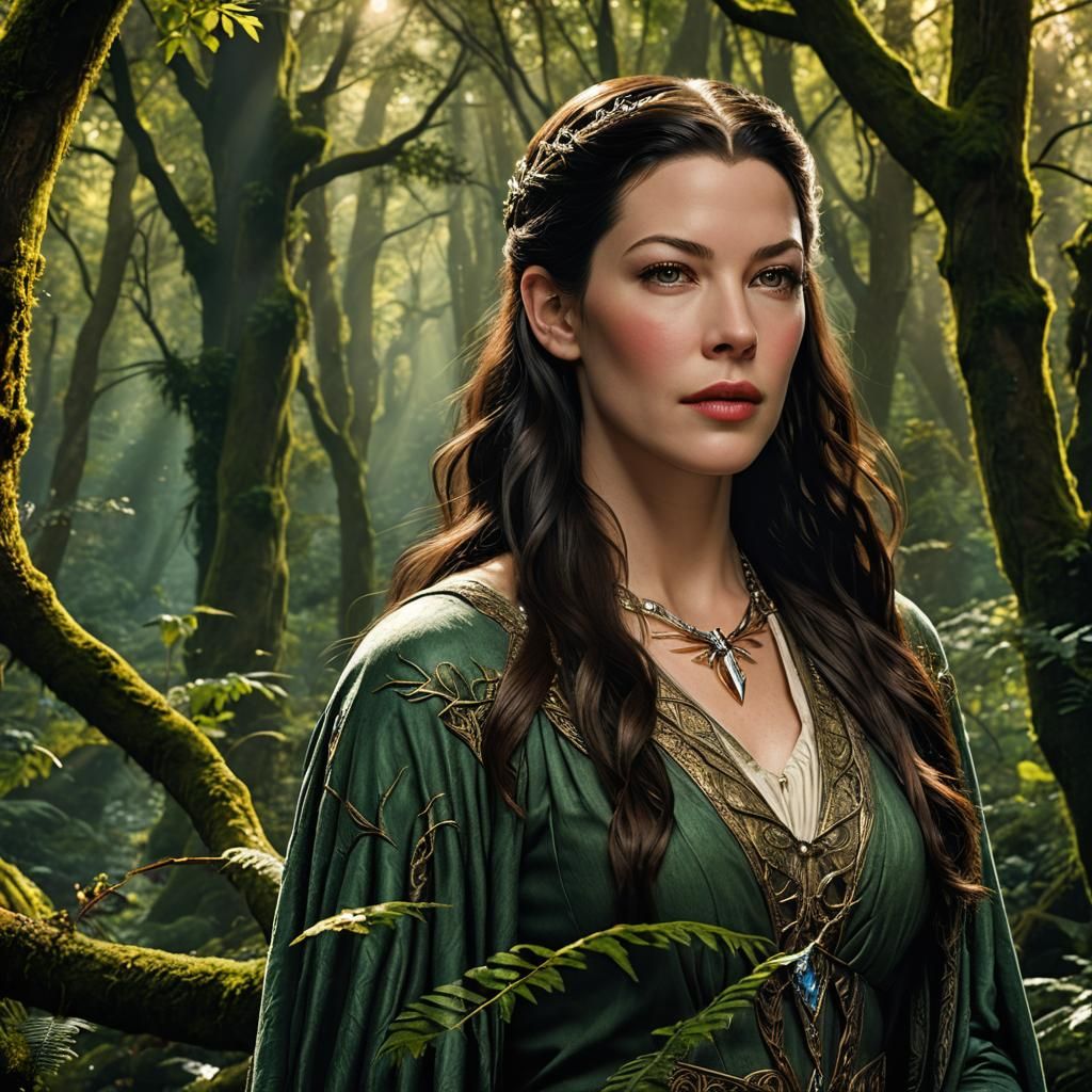 Liv Tyler In The Character Of Arwen From Lord Of The Rings Forest