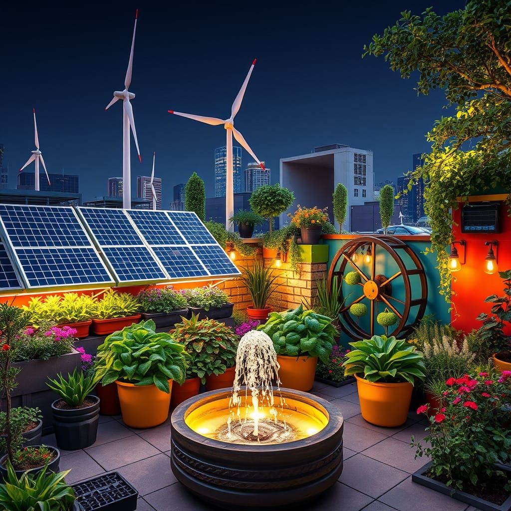 Solarpunk Balcony Farm  by @Yanciepants